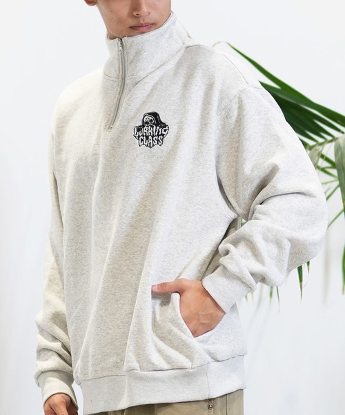 LURKING CLASS(ラーキングクラス)の「【ムラサキスポーツ限定】LURKING CLASS/ラーキングクラス ハーフジップトレーナ ST24FUM06(スウェット・メンズ・グレー/ブラック・M/L/XL)」の2枚目の写真