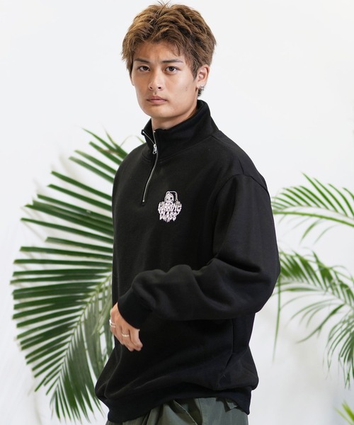 LURKING CLASS(ラーキングクラス)の「【ムラサキスポーツ限定】LURKING CLASS/ラーキングクラス ハーフジップトレーナ ST24FUM06(スウェット・メンズ・グレー/ブラック・M/L/XL)」の4枚目の写真