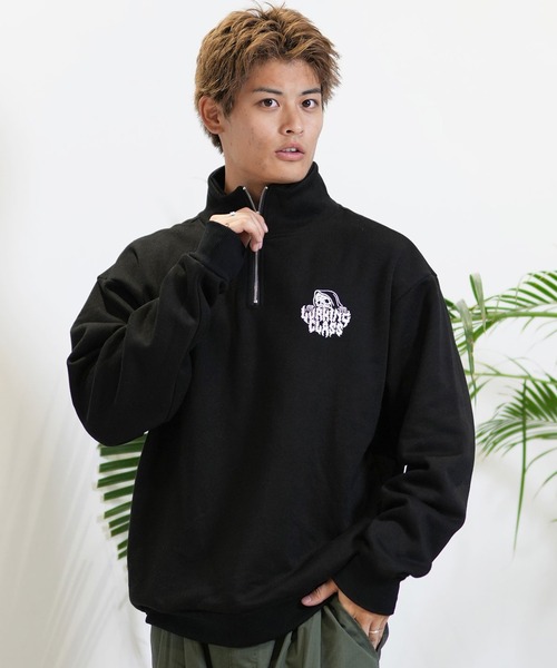LURKING CLASS(ラーキングクラス)の「【ムラサキスポーツ限定】LURKING CLASS/ラーキングクラス ハーフジップトレーナ ST24FUM06(スウェット・メンズ・グレー/ブラック・M/L/XL)」の3枚目の写真