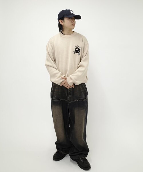 WHO'S WHO gallery（フーズフーギャラリー）の「【3サイズ展開/UNISEX】COOPER FACTビリヤードロゴビッグニット（ニット/セーター・レディース・パープル/ライトグレー/アイボリー/ブラック/チャコールグレー/ブラック系その他・MEDIUM/LARGE/X-LARGE）」の11枚目の写真