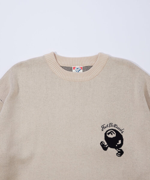 WHO'S WHO gallery（フーズフーギャラリー）の「【3サイズ展開/UNISEX】COOPER FACTビリヤードロゴビッグニット（ニット/セーター・レディース・パープル/ライトグレー/アイボリー/ブラック/チャコールグレー/ブラック系その他・MEDIUM/LARGE/X-LARGE）」の13枚目の写真