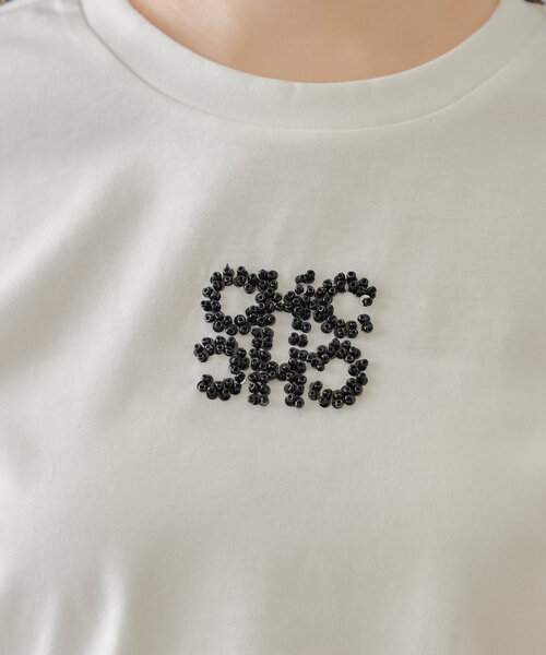 セール】ビーズロゴ入り刺繍チビT（Tシャツ/カットソー）｜Chico