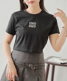 ビーズロゴ入り刺繍チビT