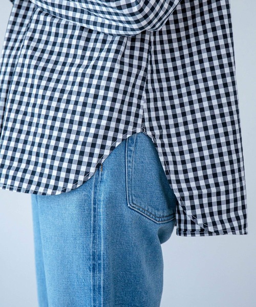 D.M.G.（ドミンゴ）の「[D.M.G / ディーエムジー] タイプライターチェック ラウンドカラーシャツ（シャツ/ブラウス・レディース・ブラック系その他/ブルー系その他・3/2）」の20枚目の写真