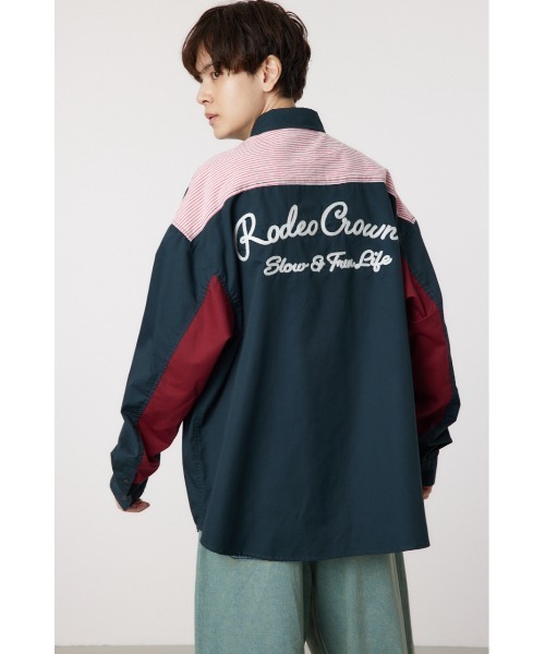 RODEO CROWNS WIDE BOWL(ロデオクラウンズワイドボウル)の「カラースキームーシャツ(シャツ/ブラウス・メンズ・カーキ/ホワイト系その他2/グレー系その他3・MEDIUM/LARGE)」の2枚目の写真