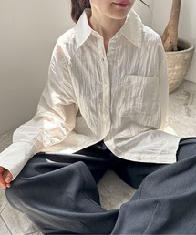 シワマットサテンオーバーシャツ