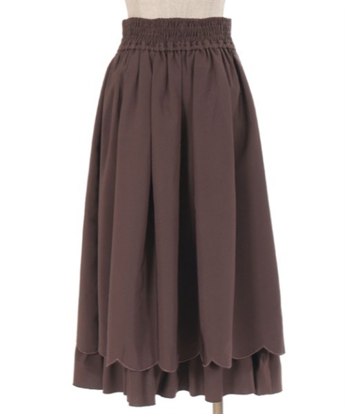 axes femme POETIQUE（アクシーズファムポエティック）の「裾スカラップスカート（スカート・レディース・ブラウン/グリーン/ブラック・MEDIUM）」の12枚目の写真