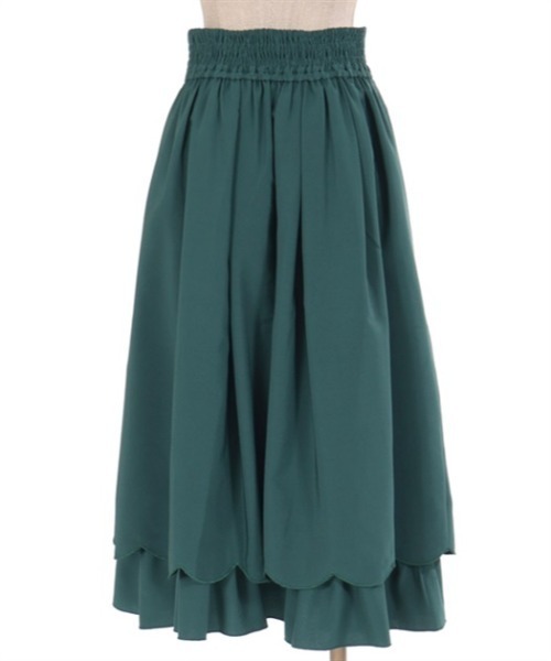 axes femme POETIQUE（アクシーズファムポエティック）の「裾スカラップスカート（スカート・レディース・ブラウン/グリーン/ブラック・MEDIUM）」の20枚目の写真