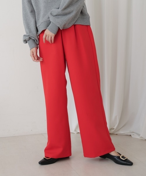 Bou Jeloud(ブージュルード)の「ストレッチギャザーパンツ(その他パンツ・レディース・ブラウン/レッド/アイボリー・38)」の1枚目の写真