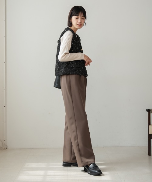 Bou Jeloud(ブージュルード)の「ストレッチギャザーパンツ(その他パンツ・レディース・ブラウン/レッド/アイボリー・38)」の14枚目の写真