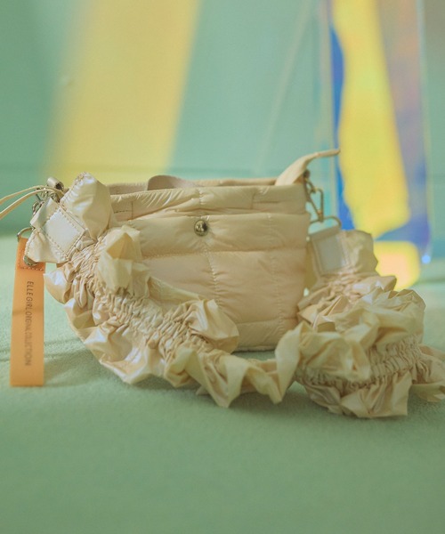 ELLEgirl（エルガール）の「フリルショルダーキルトバッグ（ショルダーバッグ・レディース・シルバー/ブラック/アイボリー・FREE）」の7枚目の写真