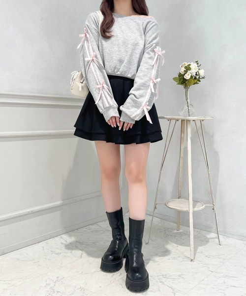 apres jour(アプレジュール)の「2WAYワンショルラインスウェット【ZOZOTOWN限定アイテム】(スウェット・レディース・グレー/ホワイト/ピンク・X-LARGE/フリー)」の16枚目の写真