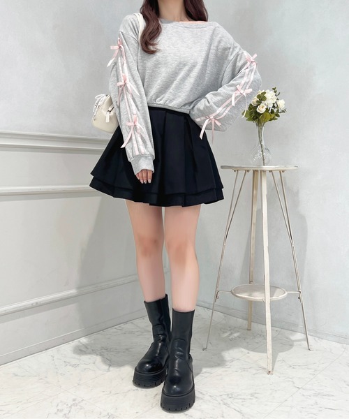 apres jour(アプレジュール)の「2WAYワンショルラインスウェット【ZOZOTOWN限定アイテム】(スウェット・レディース・グレー/ホワイト/ピンク・X-LARGE/フリー)」の17枚目の写真