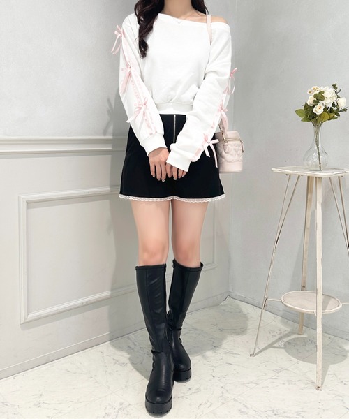 apres jour(アプレジュール)の「2WAYワンショルラインスウェット【ZOZOTOWN限定アイテム】(スウェット・レディース・グレー/ホワイト/ピンク・X-LARGE/フリー)」の9枚目の写真