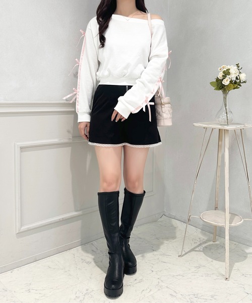 apres jour(アプレジュール)の「2WAYワンショルラインスウェット【ZOZOTOWN限定アイテム】(スウェット・レディース・グレー/ホワイト/ピンク・X-LARGE/フリー)」の10枚目の写真