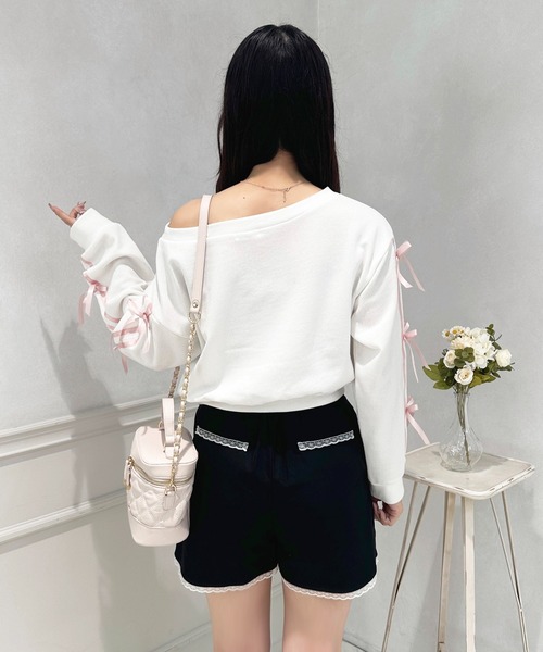 apres jour(アプレジュール)の「2WAYワンショルラインスウェット【ZOZOTOWN限定アイテム】(スウェット・レディース・グレー/ホワイト/ピンク・X-LARGE/フリー)」の8枚目の写真