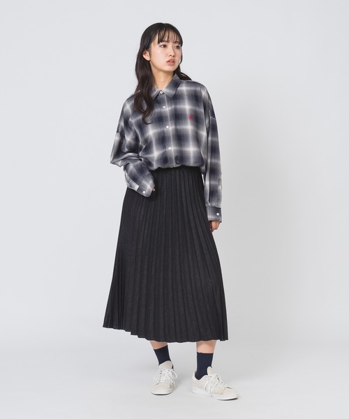 BEVERLY HILLS POLO CLUB(ビバリーヒルズポロクラブ)の「【BEVERLY HILLS POLO CLUB/ビバリーヒルズポロクラブ】スーパーワイド&BIGシルエット チェック柄デザイン レギュラーカラー ロングスリーブシャツ/長袖シャツ(シャツ/ブラウス・レディース・オレンジ/ブラック/ネイビー/グレー・MEDIUM)」の18枚目の写真