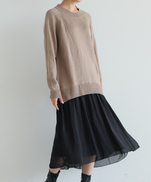 itto...(イット)の「ニット&プリーツスカートドッキングワンピース(ワンピース・レディース・ベージュ/グレー/ライトベージュ/ブラック・M)」の21枚目の写真