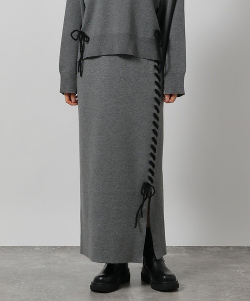 LAKOLE(ラコレ)の「ハンドステッチニットスカート / 143185(スカート・レディース・チャコール/モカ/ブラック/アイボリー/ライトグレー/ブラウン・FREE)」の22枚目の写真