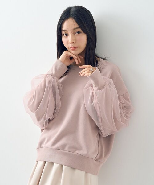 earth music&ecology(アースミュージックアンドエコロジー)の「チュールスリーブスウェット(スウェット・レディース・ブルー/ブラック/アイボリー/ピンク・FREE)」の20枚目の写真