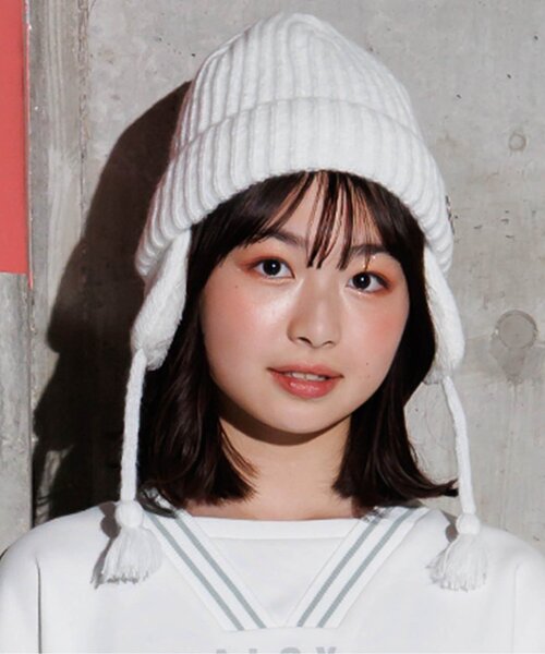 algy（アルジー）の「モヘア耳付きワッチ（ハット・キッズ・オフホワイト/ブラック・FREE）」の2枚目の写真