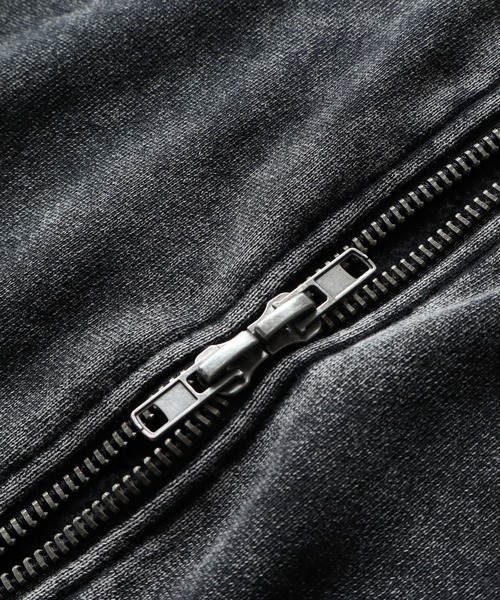 LANDNESS(ランドネス)の「【LANDNESS/ランドネス】ヘビーウェイト裏起毛 ダブルニーリベットデザイン オーバージップアップパーカー(パーカー・メンズ・ホワイト/ブラック/ブラック系その他/ブルー・S/M/L)」の8枚目の写真