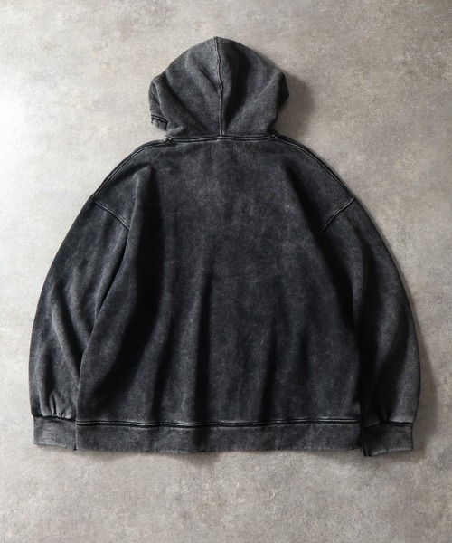 LANDNESS(ランドネス)の「【LANDNESS/ランドネス】ヘビーウェイト裏起毛 ダブルニーリベットデザイン オーバージップアップパーカー(パーカー・メンズ・ホワイト/ブラック/ブラック系その他/ブルー・S/M/L)」の5枚目の写真