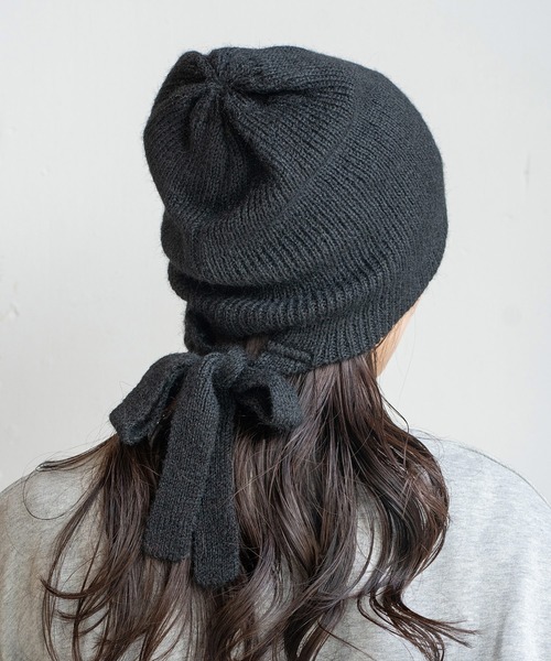 14+(イチヨンプラス)の「リボンニットビーニー(ニットキャップ/ビーニー・レディース・ブラック/グレー/ベージュ/グリーン・FREE)」の14枚目の写真