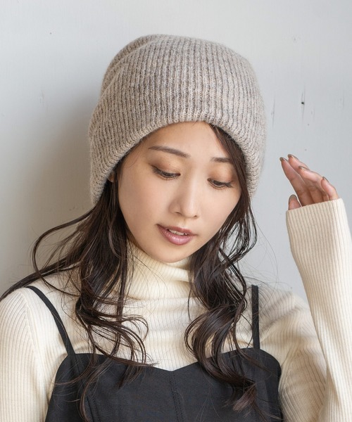 14+(イチヨンプラス)の「リボンニットビーニー(ニットキャップ/ビーニー・レディース・ブラック/グレー/ベージュ/グリーン・FREE)」の21枚目の写真
