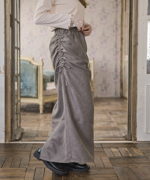 Crisp（クリスプ）の「サイドリボンストレートスカート（スカート・レディース・カーキ/グレー・FREE）」の7枚目の写真