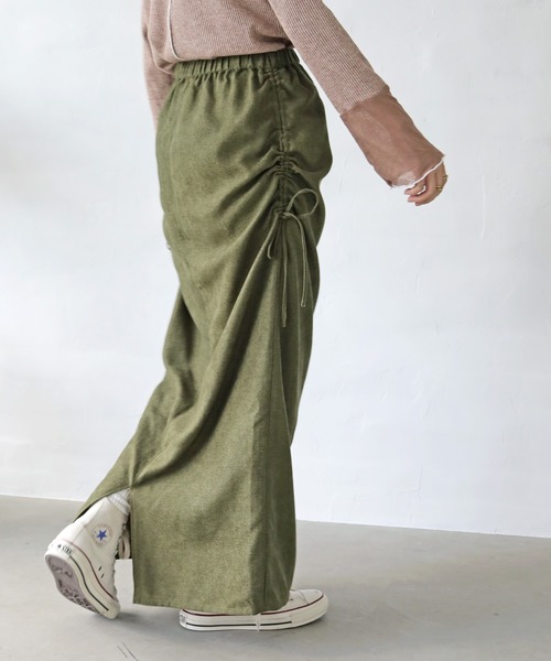 Crisp（クリスプ）の「サイドリボンストレートスカート（スカート・レディース・カーキ/グレー・FREE）」の12枚目の写真