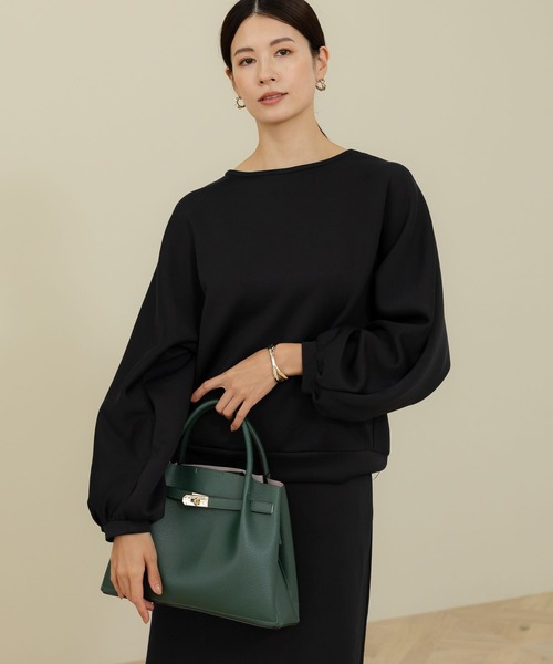 Elura（エルーラ）の「大人リュクスボートネックプルオーバー/133672（スウェット・レディース・ブラック/ブラウン系その他2/ブラック系その他/ベージュ/ダークブラウン・LARGE/MEDIUM）」の2枚目の写真