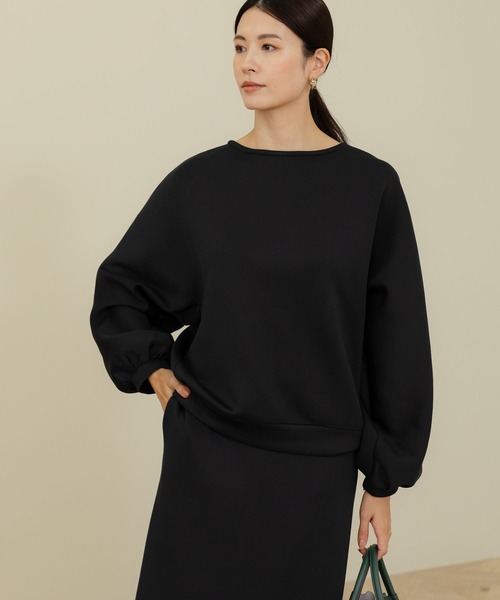 Elura（エルーラ）の「大人リュクスボートネックプルオーバー/133672（スウェット・レディース・ブラック/ブラウン系その他2/ブラック系その他/ベージュ/ダークブラウン・LARGE/MEDIUM）」の9枚目の写真