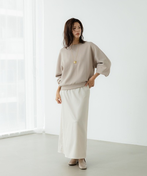 Elura（エルーラ）の「大人リュクスボートネックプルオーバー/133672（スウェット・レディース・ブラック/ブラウン系その他2/ブラック系その他/ベージュ/ダークブラウン・LARGE/MEDIUM）」の13枚目の写真