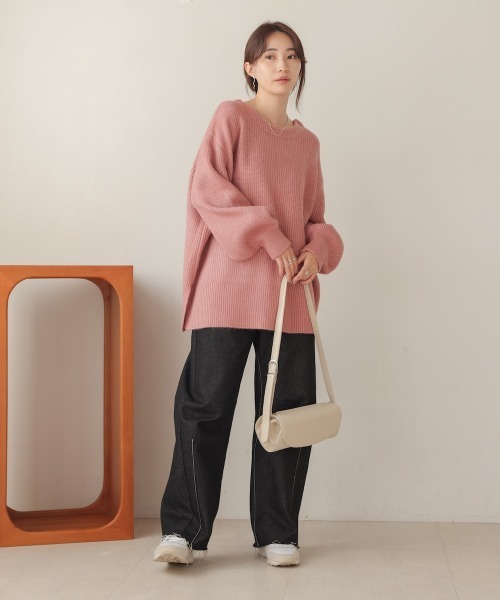 Bab(バブ)の「エアリーヤーンバックオープンニット(ニット/セーター・レディース・アイボリー/レッド/ベージュ/チャコールグレー・FREE)」の20枚目の写真