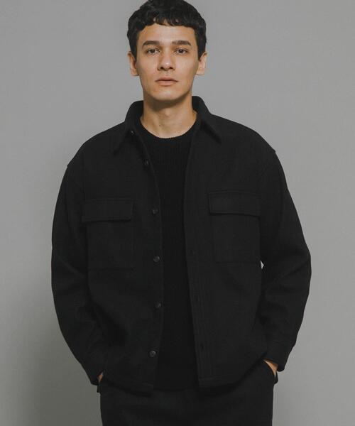 URBAN RESEARCH Sonny Label(アーバンリサーチサニーレーベル)の「ソフトメルトンCPOシャツジャケット(その他アウター・メンズ・チャコールグレー/ブラック/アイボリー・MEDIUM/LARGE)」の2枚目の写真