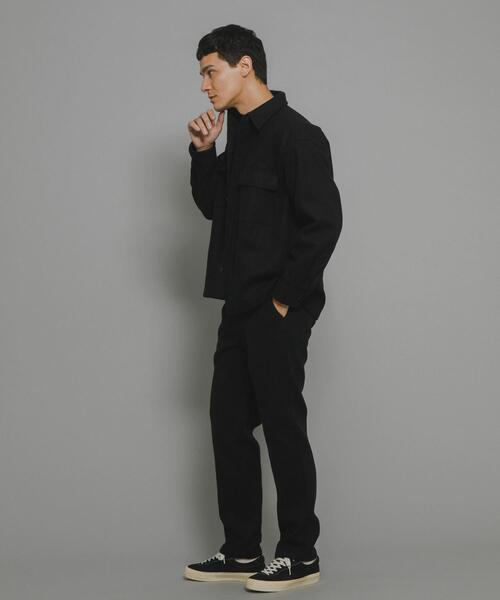 URBAN RESEARCH Sonny Label(アーバンリサーチサニーレーベル)の「ソフトメルトンCPOシャツジャケット(その他アウター・メンズ・チャコールグレー/ブラック/アイボリー・MEDIUM/LARGE)」の4枚目の写真