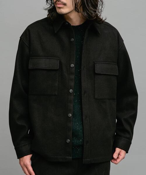 美品✨CINOH L'Appartementメルトン シャツジャケット SHIPS any: メルトン オーバー シャツ ジャケット（その他アウター