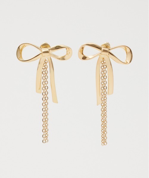 SLY（スライ）の「RIBBON P/EARRING リボン ピアス イヤリング（ピアス（両耳用）・レディース・ゴールド/シルバー・FREE）」の2枚目の写真
