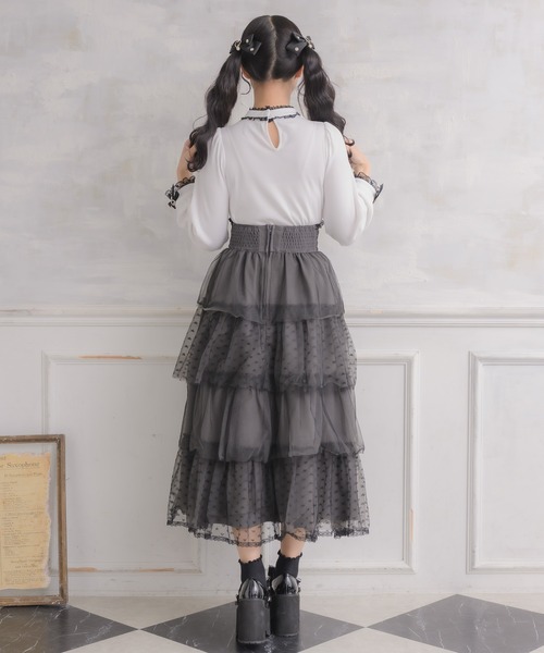 ROJITA(ロジータ)の「ハートバックルチョーカーテレコトップス(Tシャツ/カットソー・レディース・ベージュ/ホワイト/ブラック・FREE)」の21枚目の写真