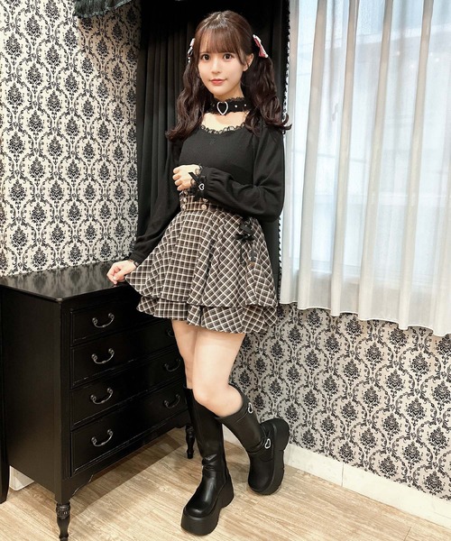 ハートバックルチョーカーテレコトップス（Tシャツ/カットソー）｜ROJITA（ロジータ）