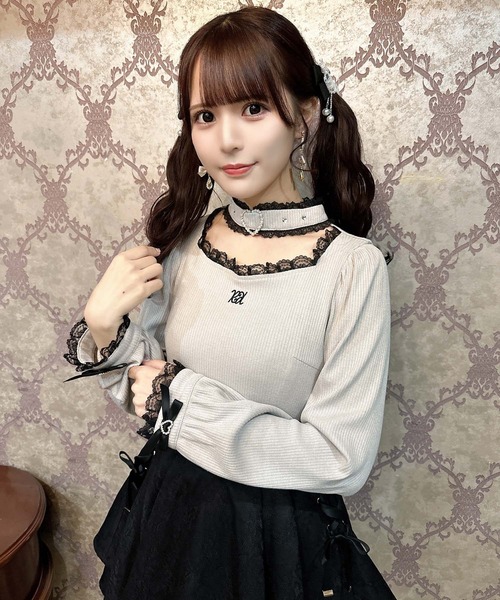 ハートバックルチョーカーテレコトップス（Tシャツ/カットソー）｜ROJITA（ロジータ）