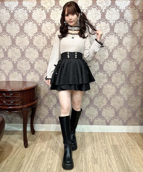 ハートバックルチョーカーテレコトップス（Tシャツ/カットソー）｜ROJITA（ロジータ）