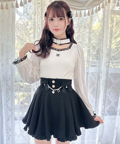 ハートバックルチョーカーテレコトップス（Tシャツ/カットソー）｜ROJITA（ロジータ）