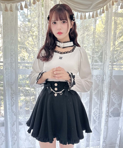 ハートバックルチョーカーテレコトップス（Tシャツ/カットソー）｜ROJITA（ロジータ）