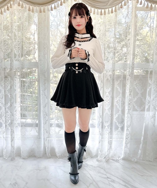 ハートバックルチョーカーテレコトップス（Tシャツ/カットソー）｜ROJITA（ロジータ）