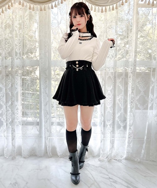 ハートバックルチョーカーテレコトップス（Tシャツ/カットソー）｜ROJITA（ロジータ）