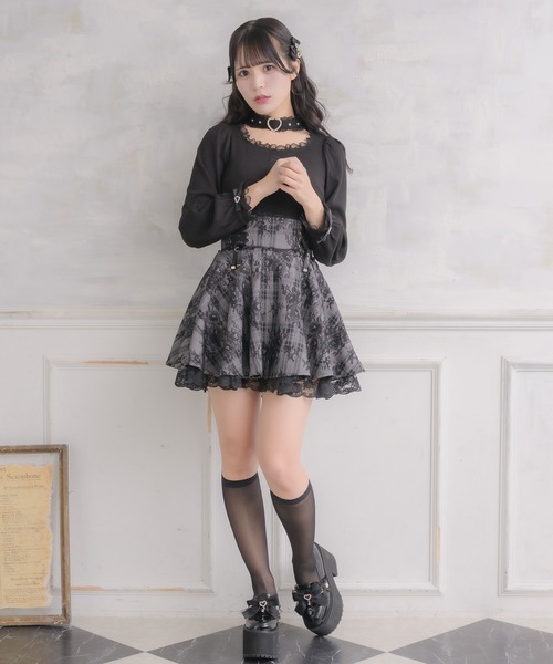 セール】ハートバックルチョーカーテレコトップス（Tシャツ/カットソー