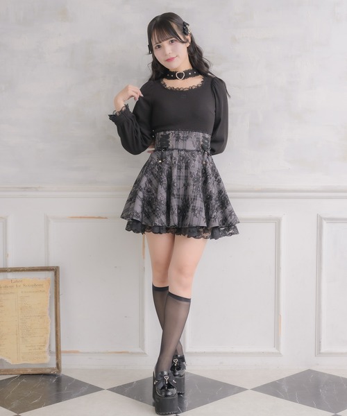 ROJITA(ロジータ)の「ハートバックルチョーカーテレコトップス(Tシャツ/カットソー・レディース・ベージュ/ホワイト/ブラック・FREE)」の10枚目の写真