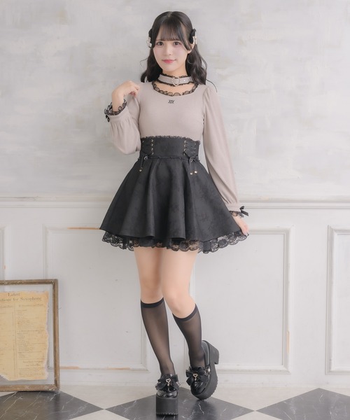 ROJITA(ロジータ)の「ハートバックルチョーカーテレコトップス(Tシャツ/カットソー・レディース・ベージュ/ホワイト/ブラック・FREE)」の16枚目の写真